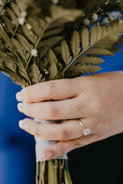 engagement ring at elopement