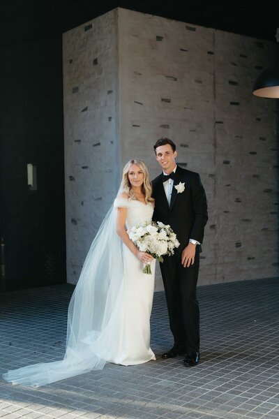 editorial wedding portrait of modern couple at kinloch manor venue in new zealand