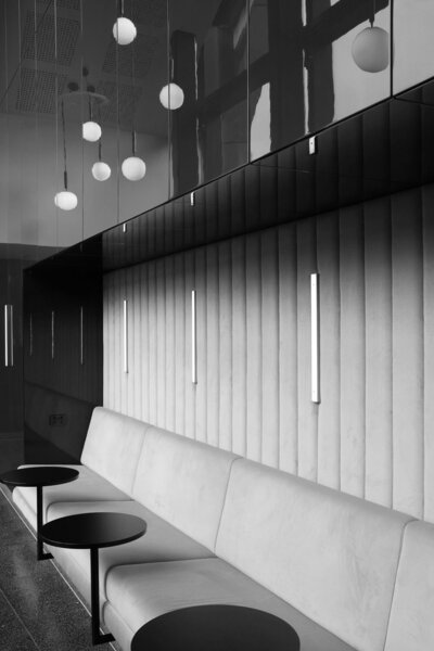 Sleek, minimalistic, modern restaurant
