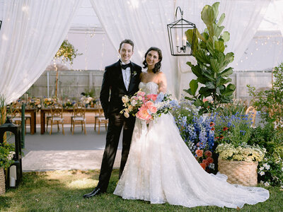 Smiling couple at private residence in Newport Rhode Island