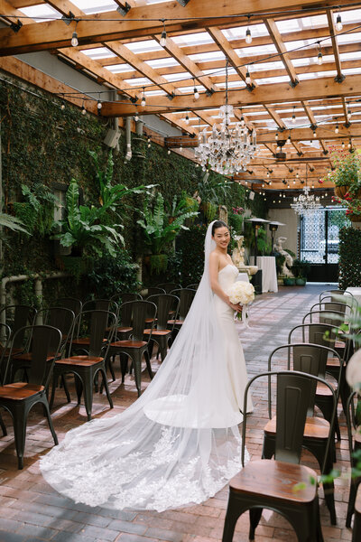 A stunning san francisco korean bride portraits in timeless makeup and hair styled by Yana Beauty Studio