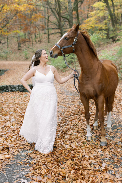 bride-walking-with-horse