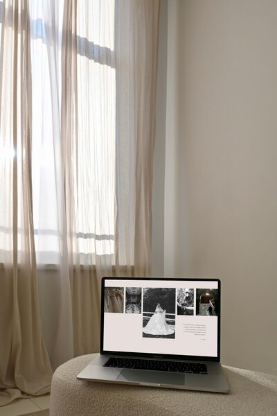 Mobile preview of Athena Showit website template for wedding planners, showcasing a romantic, modern editorial layout designed to attract luxury bridal clients with ease.