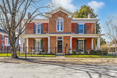 front view of brick home