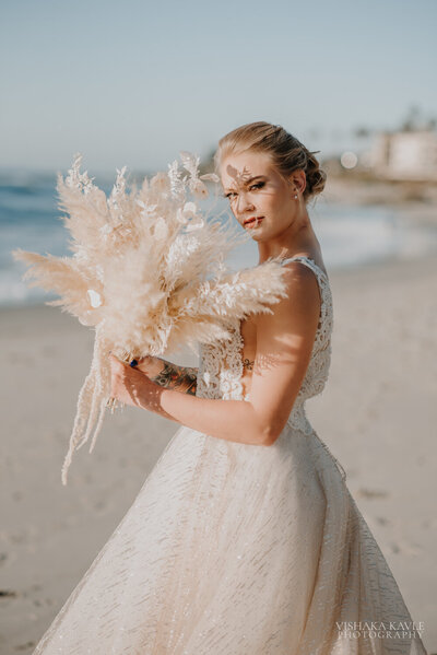 bride holding bridal bouquet