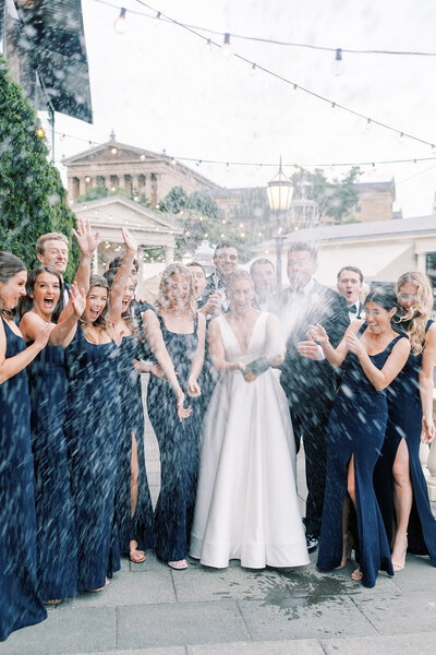Exuberant and iconic spring wedding with baby’s breath and mirror disco balls at a National historic landmark with a modern all-glass pavilion tent | Fairmount Water Works | Philadelphia PA | Denise Marie Photography | Editorial Wedding Photographer based in Philadelphia PA
