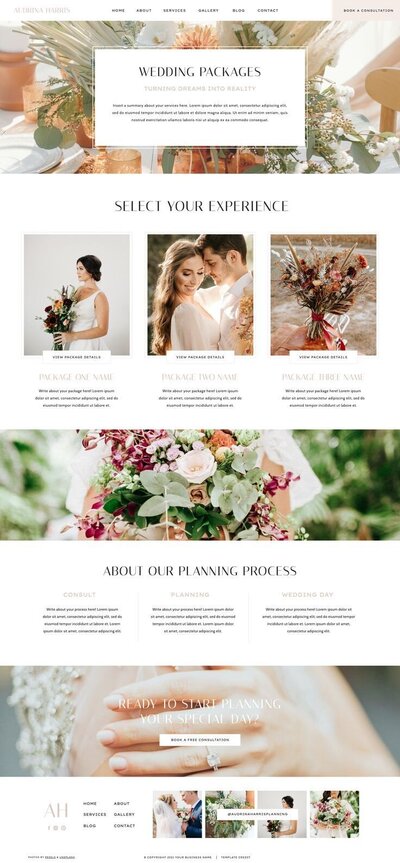 Showit Website Template for Wedding Businesses & Creatives