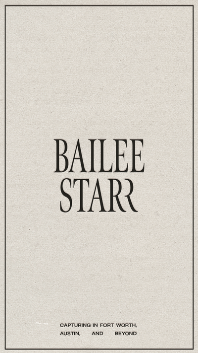 Bailee Starr black logo on a light textured background