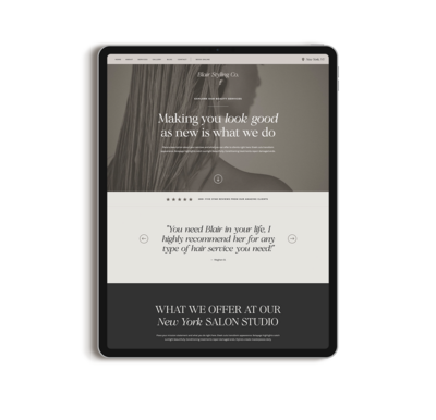 Showit Template for Hair Salons & Hairstylists