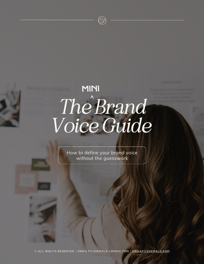 Cover page for  the mini brand voice guide PDF