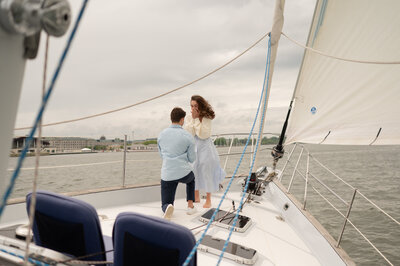 Maryland Couple Proposing on Sailboat in Annapolis 