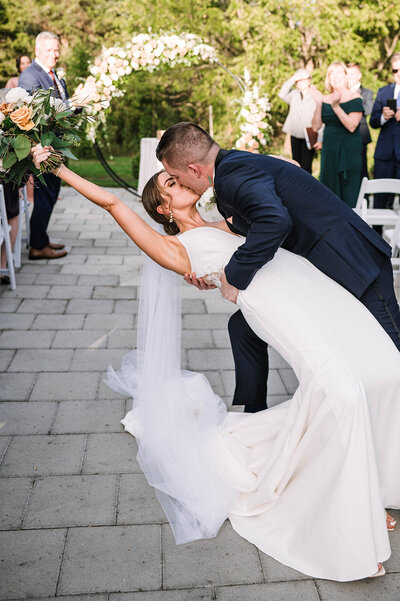 Birkby House porch with bride and groom