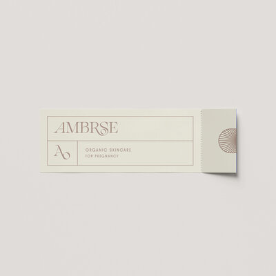 design of a collateral piece, a ticket designed for an organic skincare brand