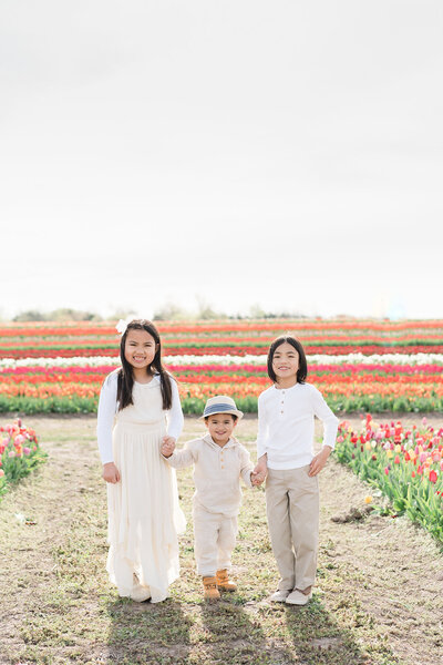 Belle’s kids at a tulips farm in Fauquier County, VA