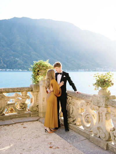 Sunset mountainside portrait of Colorado bride and groom