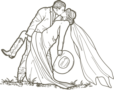 bride and groom illustration
