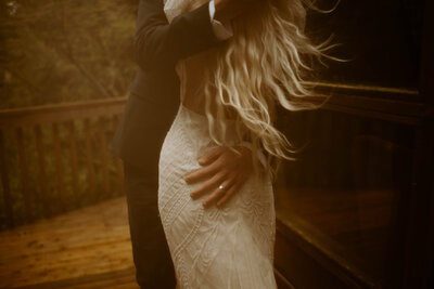 Elopement couple enjoying a private moment after their ceremony in a scenic Oregon or Washington location