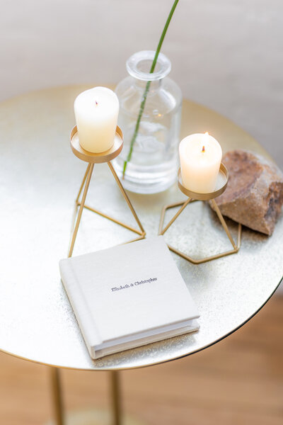 album on a coffee table