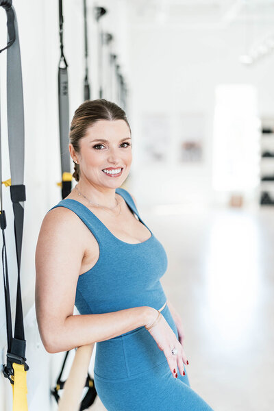 Fitness studio headshot with minimal background