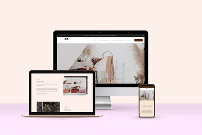 mockup of Showit website for photography studio