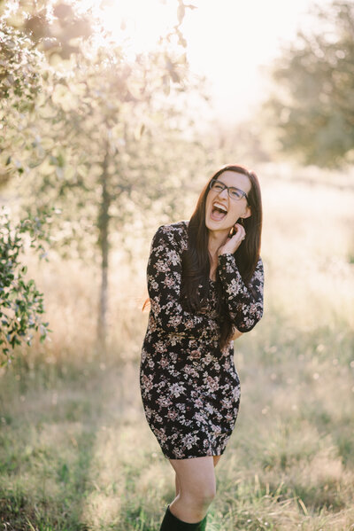 Michele laughing into the distance | San Luis Obispo Photographers