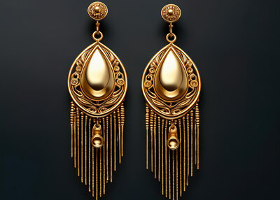 Goddess Star Gold Dangling Earrings Branded Element Representing Protection and Resilience
