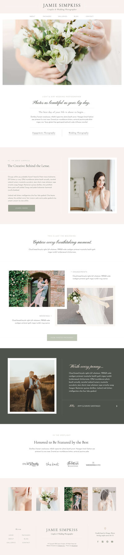 kimberly showit website template homepage design for coachhes and course creators