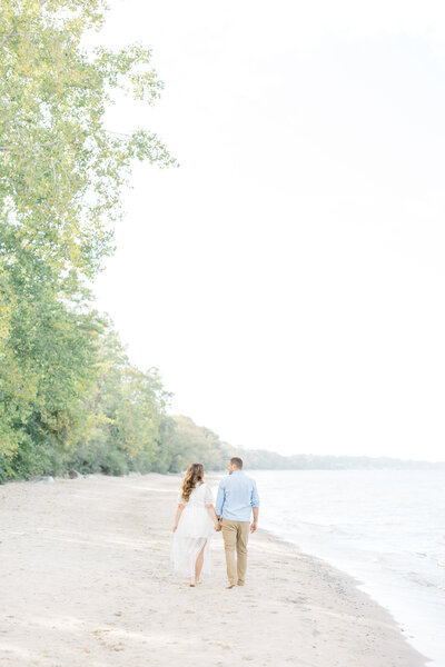 Engagement at Durand Eastman Beach Rochester New York Kelsee Risler Photography