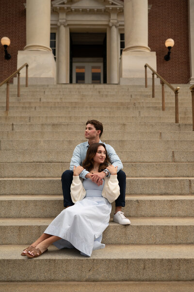 baltimore couple holding engagement ring