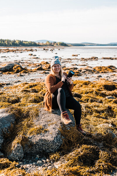girl outside with camera