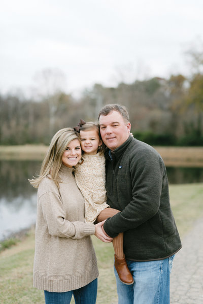 Family portrait at Chase Lake Park in Hoover AL by Olivia Joy Photography