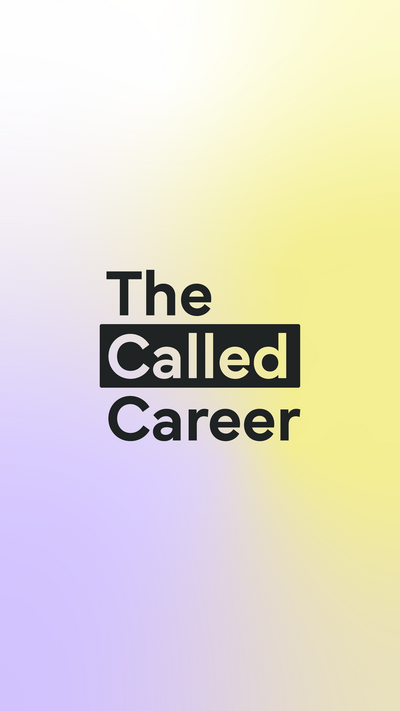 The Called Career black logo on a yellow and purple gradient background