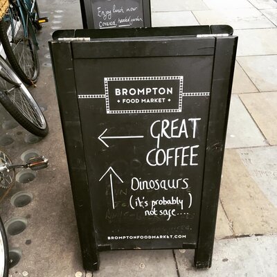 Chalkboard Sign Brompton Food Market