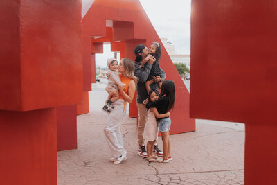 family hugging each other