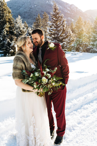 elopement photos with bride and groom