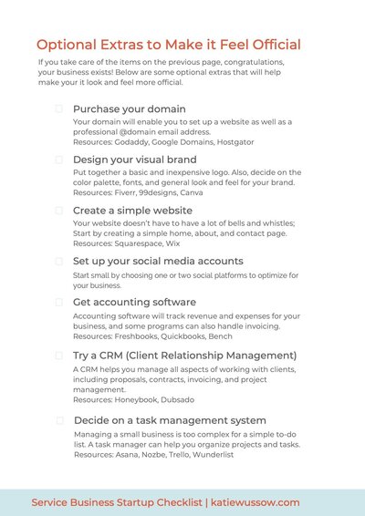 Service Business Startup Checklist 3