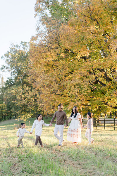 Belle and her family walking in Leesburg, VA