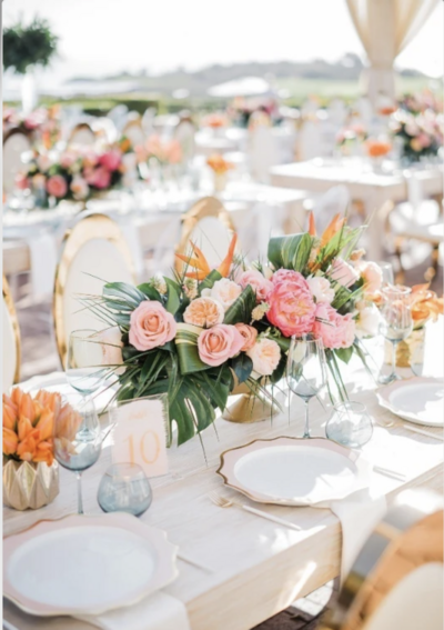 A Boho Wedding for Carolyn and Kunjan at The Resort at Pelican Hill in Newport Coast, California. Carats and Cake feature.