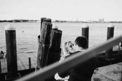 black and white old money elopement photos