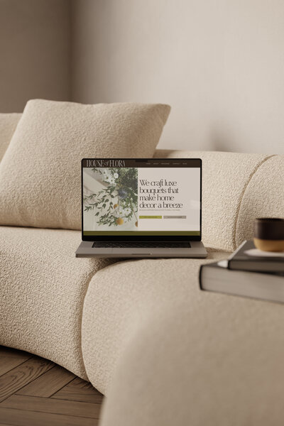 Website mockup for a florist showcasing luxury custom website design