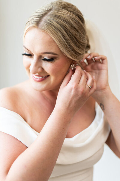 Bride getting ready for wedding