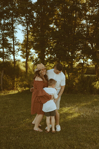 Playful and heartfelt family session in a field in Abilene, TX