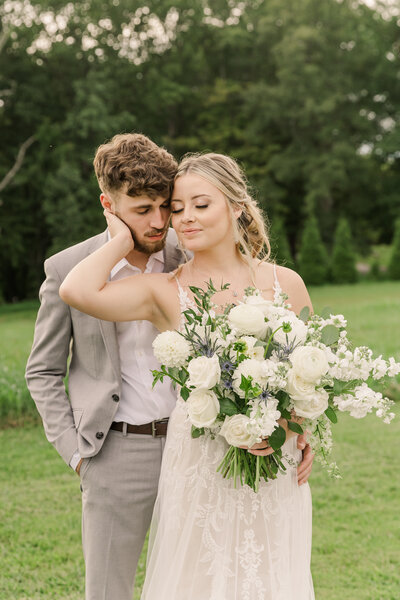 Scottsville Kentucky Wedding With Bride and Groom on their Wedding Day at The Barn at 3M Farms Wedding Venue