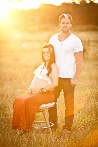 Beautiful Maternity  Session during sunset in San Diego.