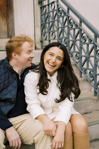 Bride and Groom portraits in city street