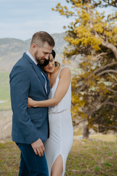 Couple after their Wyoming Mountain Elopement in the Big Horns;