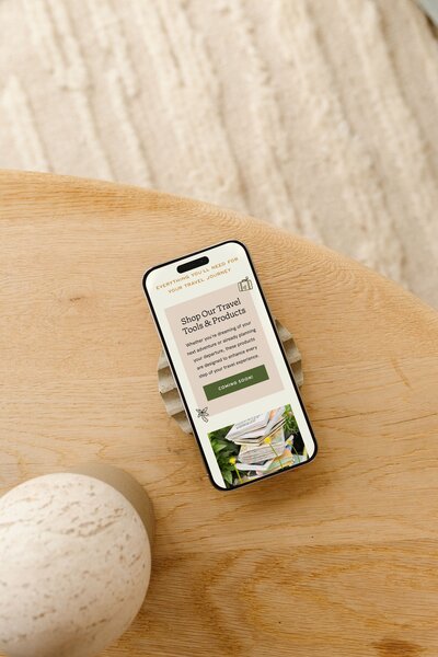 Mockup of Travel Website on iPhone
