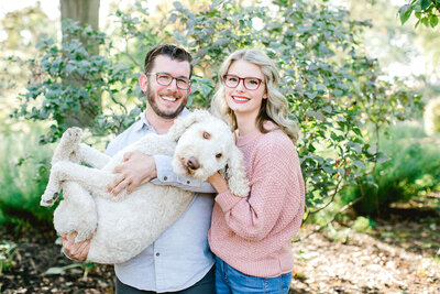 engagement session with dog, pets on engagement session