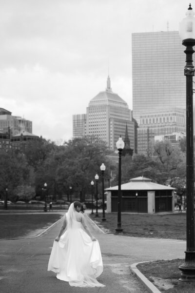 bride and groom kissing