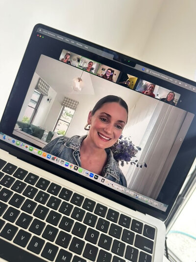 marisa twentyman live online coaching call with website copywriting students